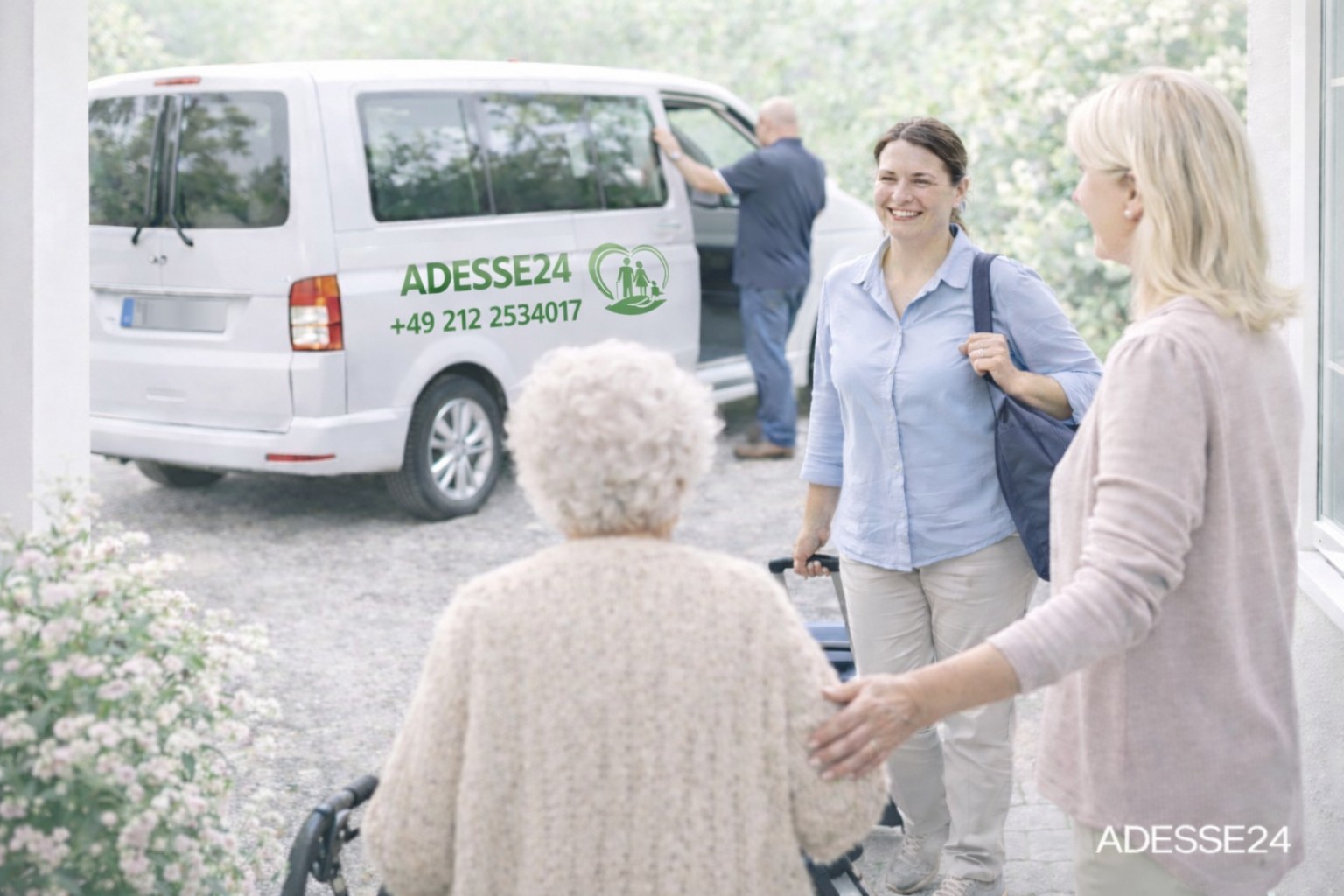 Polnische 24-Stunden-Betreuungskraft kommt bei Seniorin zuhause an – Betreuung in Deutschland durch ADESSE24